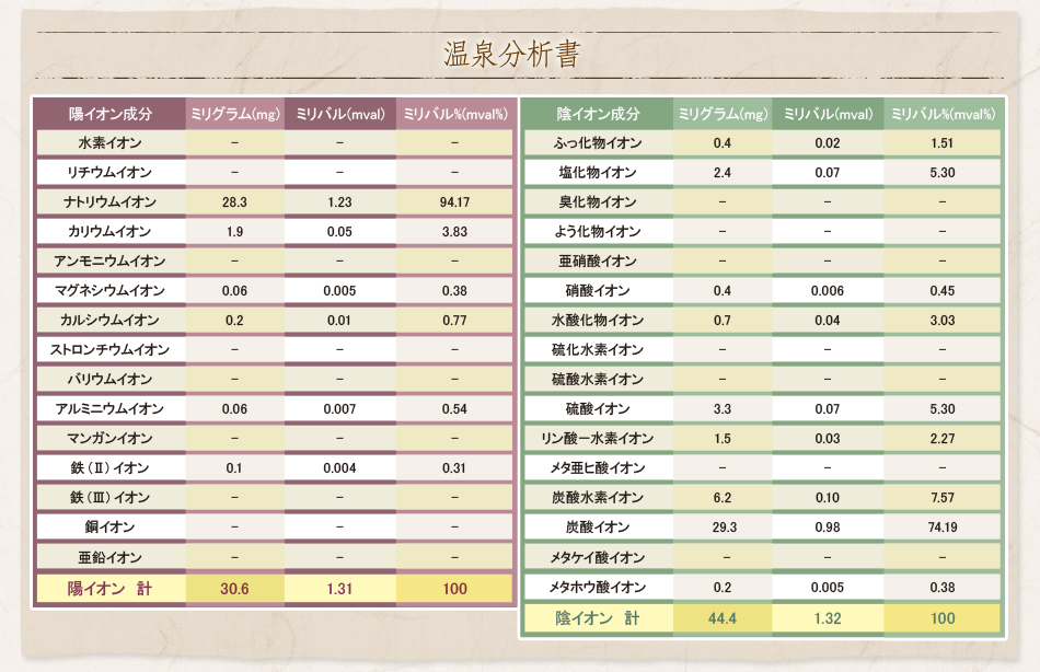 温泉分析書